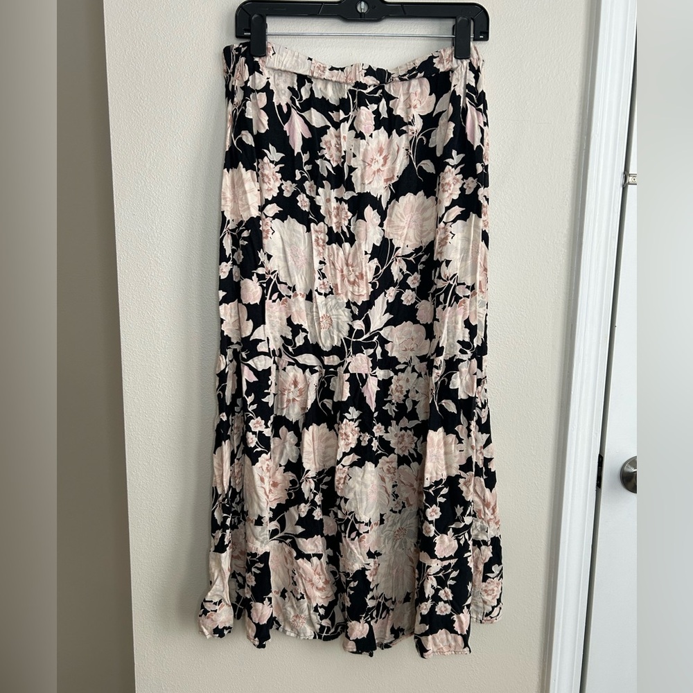 Saltwater Luxe Rex Floral Print Midi Maxi Skirt 100% Rayon Size XL - Picture 5 of 7